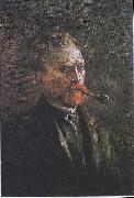 Self Portrait with Pipe Vincent Van Gogh